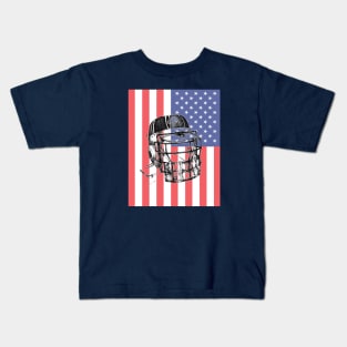 US Flag Brain Bucket Kids T-Shirt